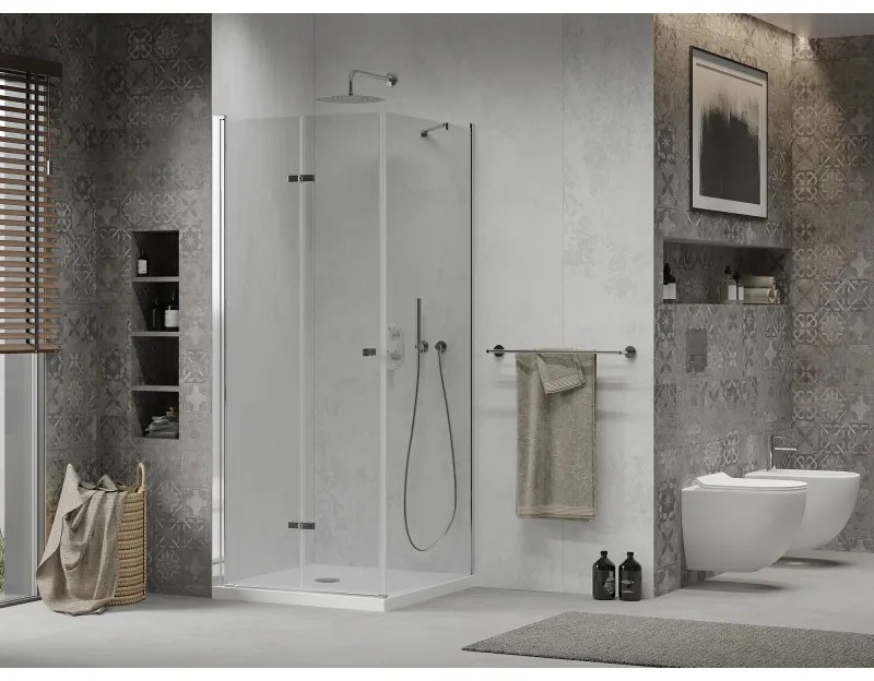 Mexen Lima sprchovací kút 100x100cm, 6mm sklo, chrómový profil - číre sklo + Slim sprchová vanička - 856-100-100-00-00-4010