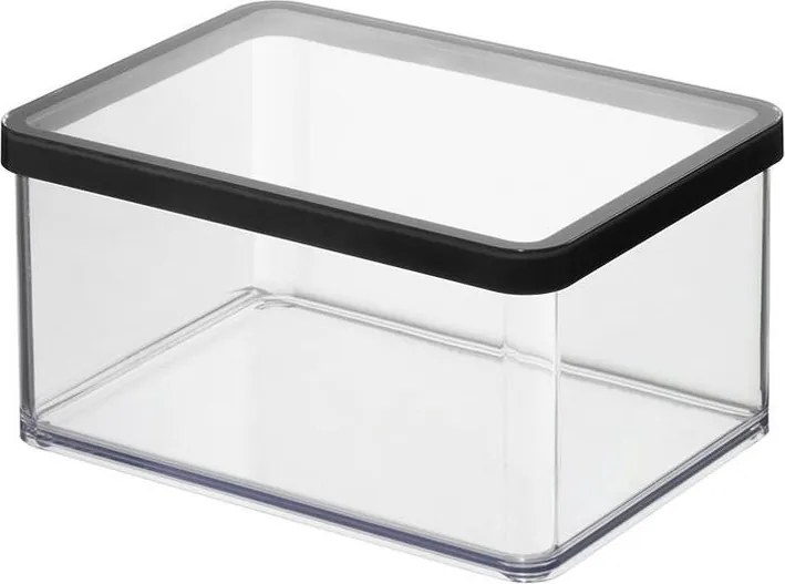 Hranatá plastová dóza na potraviny LOFT čierna 2,25 l