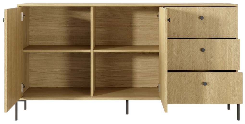 Komoda Scandia 2D3S (dub scandi + jedlička scandi). Akcia -20%. Vlastná spoľahlivá doprava až k Vám domov. 1071386