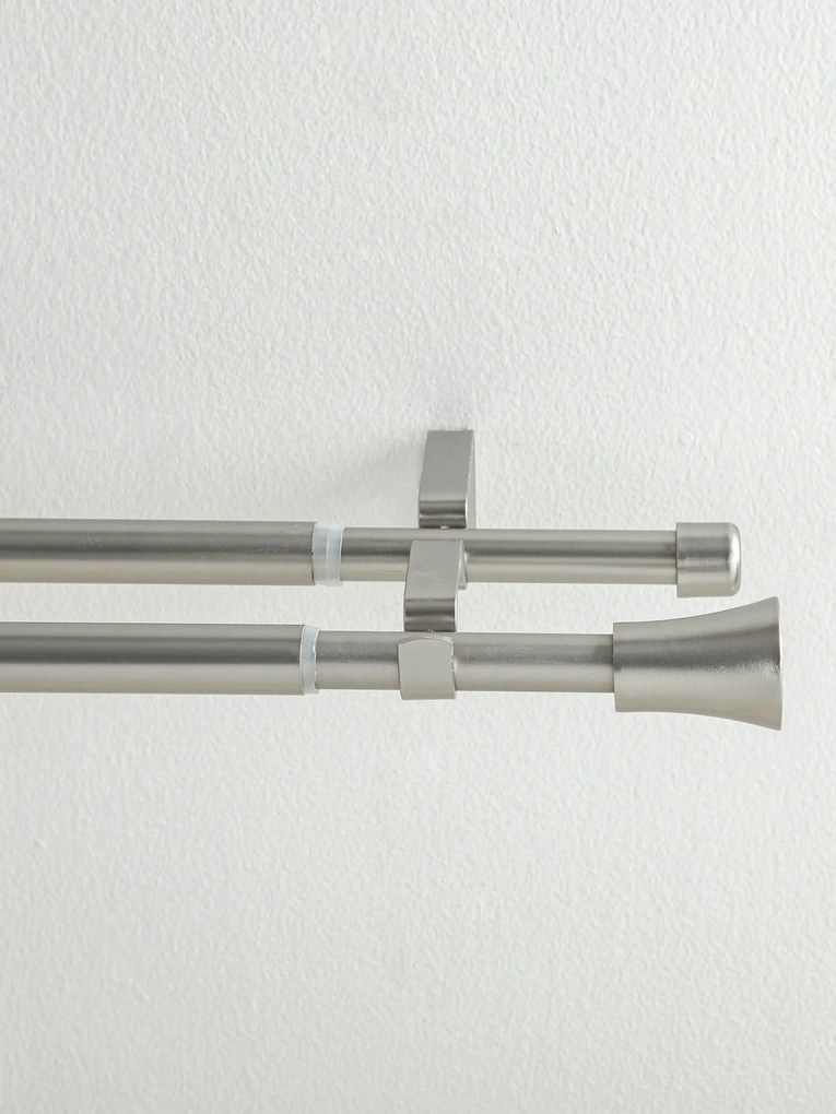 Garniža dvojradová Federico - brúsený nikel 120-210 cm