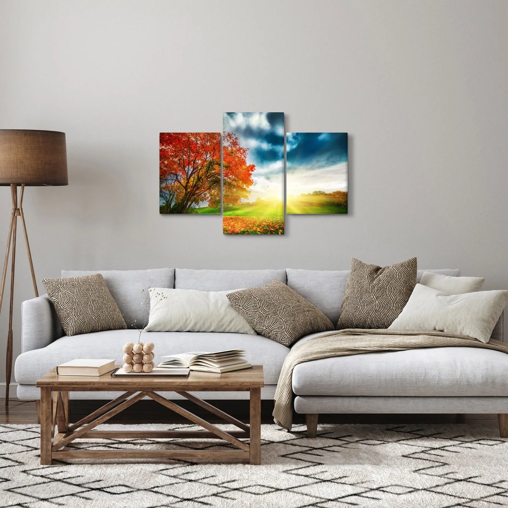 Obraz krajiny zaliate slnečným svitom (90x60 cm)