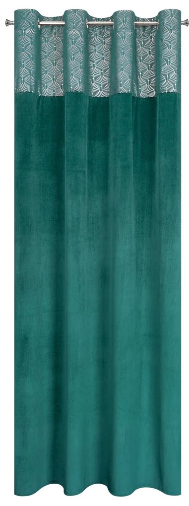 ZATEMŇOVACÍ ZÁVES NA KRÚŽKOCH AGNES 140X250 CM TYRKYSOVÁ