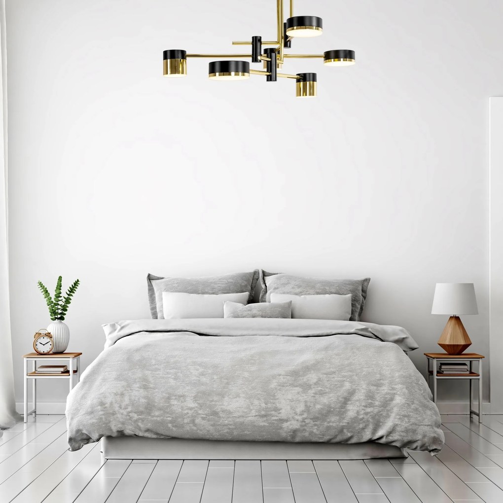 Toolight Toolight, LED stropné svietidlo APP1002-6C, zlatá-čierna, OSW-06151