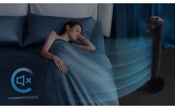 Aigostar - Stĺpový ventilátor 45W/230V čierna