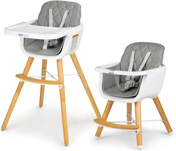Jedálenská stolička pre deti 2v1 Ecotoys, grey 220 | BIANO