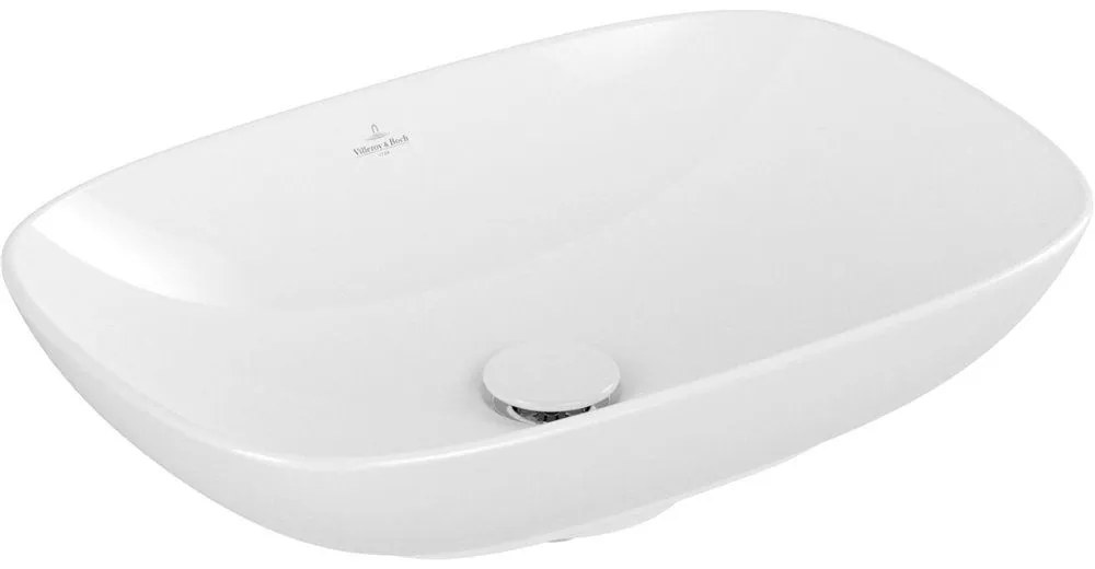 VILLEROY & BOCH Loop & Friends obdĺžnikové umývadlo na dosku bez otvoru, bez prepadu, 560 x 380 mm, biela alpská, 4A490101