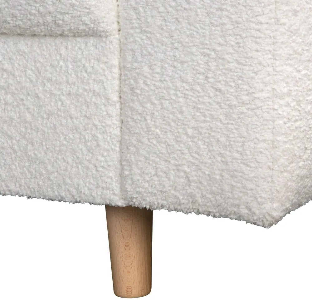 Biela rohová pohovka z textílie buklé (ľavý roh) Ariella – Ropez