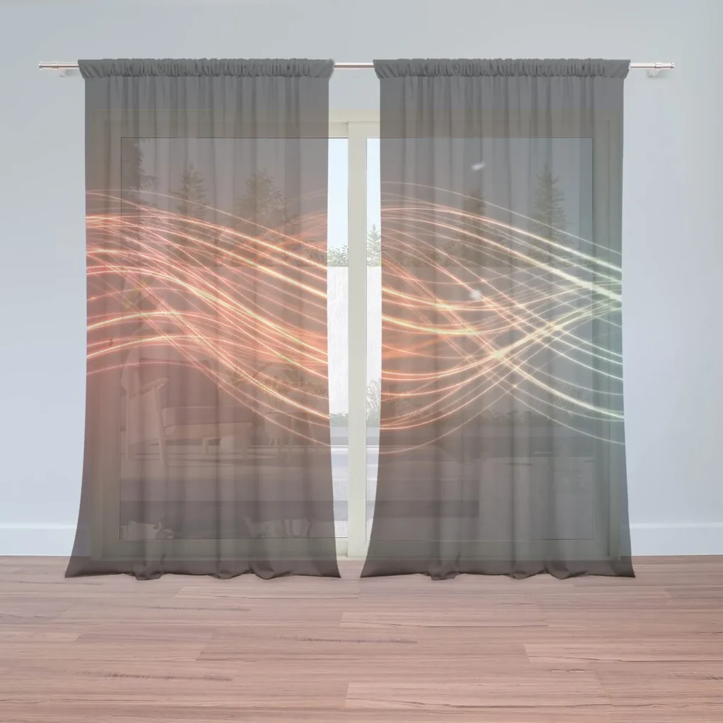 Sablio Záclony Abstrakcia strip: 2ks 150x250cm