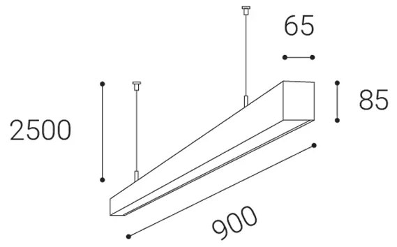 LED2 3310253 LINO 90 P/N-Z stropné závesné svietidlo 12-20W 3000K/3500/4000K čierna