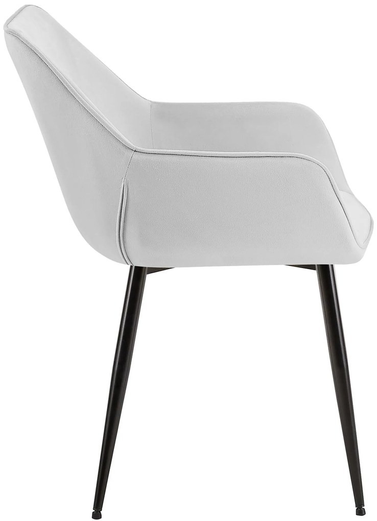 Jedálenská stolička Luena zamat - svetlosivá