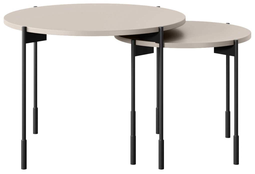 Konferenčný stolík Sonatia 45 cm okrúhly na kovových nohách - kašmír