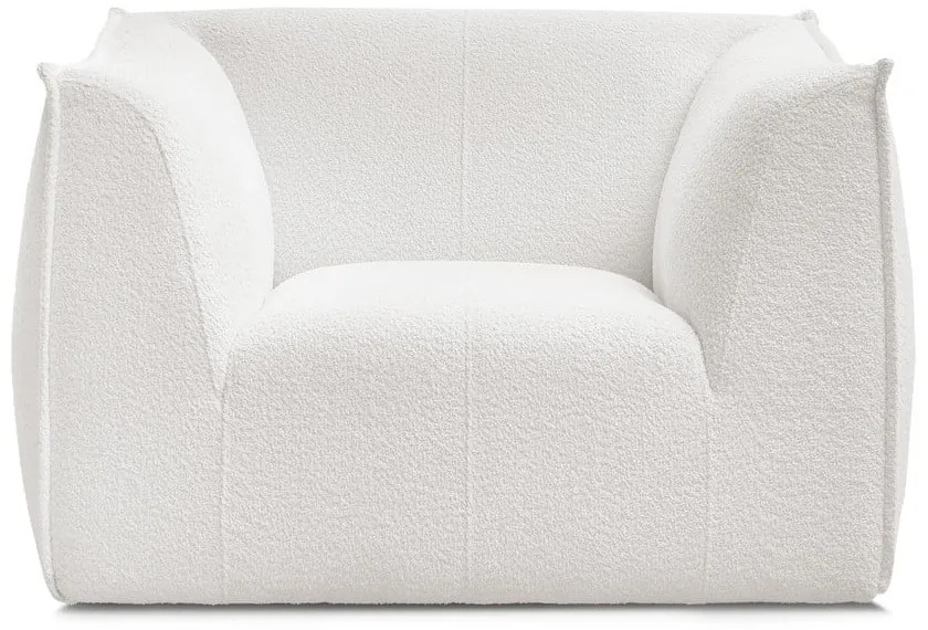 Biele kreslo z textílie buklé Giorgia – Bobochic Paris