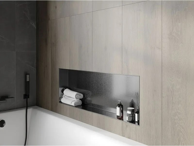 Mexen X-Wall-NR, polica na zapustenie bez príruby 90 x 30 cm, grafitová matná - 19E1903010