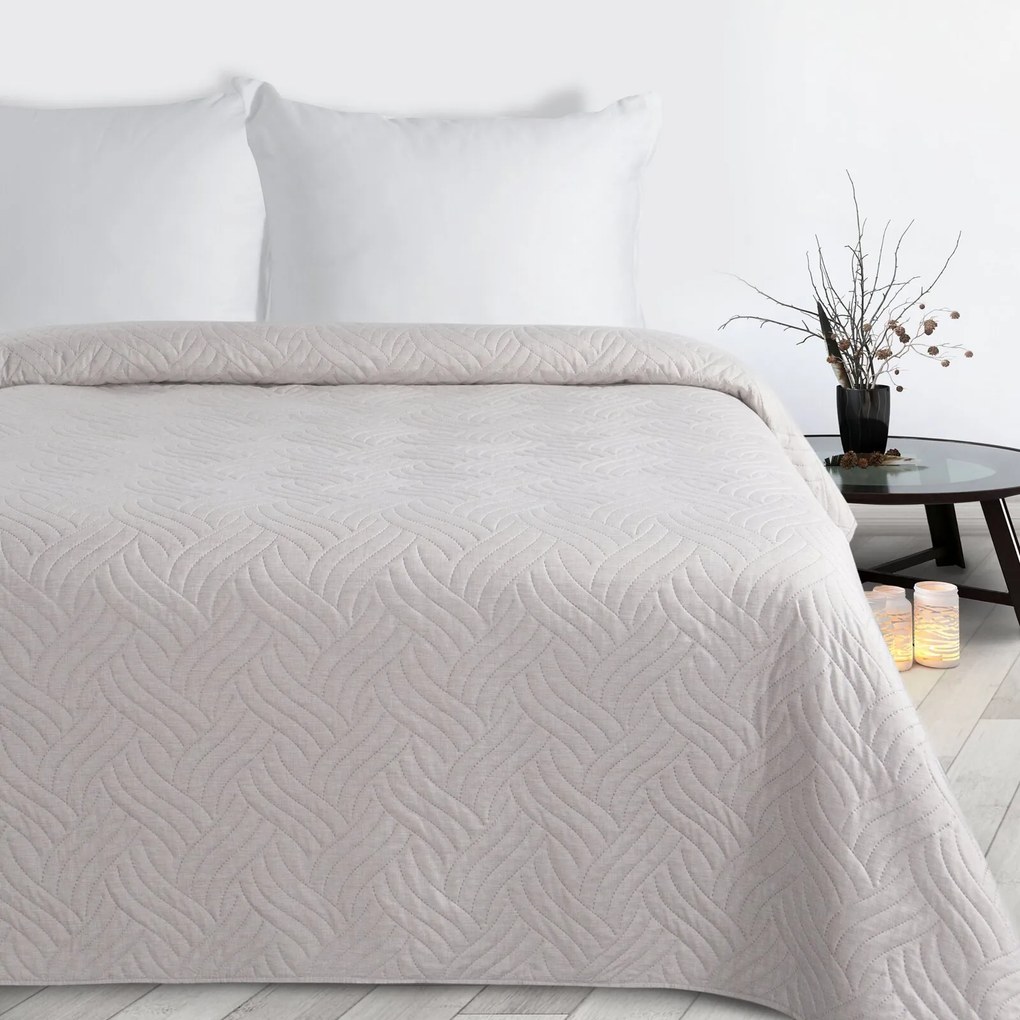 PREHOZ NA POSTEĽ LEN 220X240 CM BÉŽOVÝ