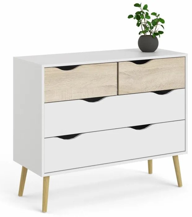 Biela komoda OSLO 75395 so 4 zásuvkami
