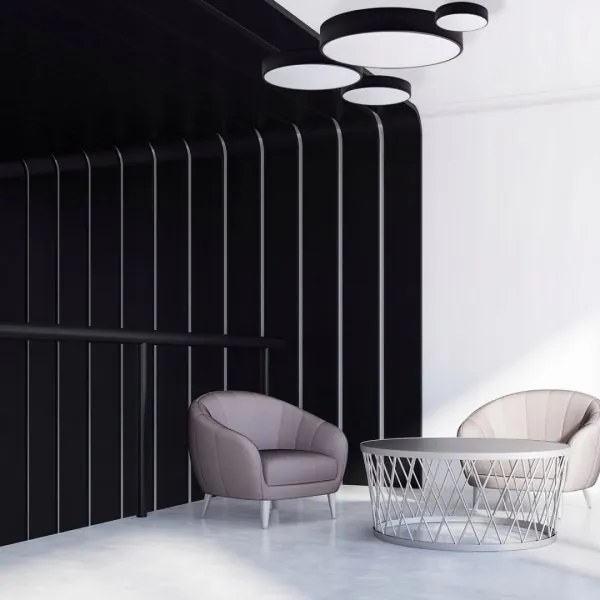 Stropné svietidlo CLEO 6xE27/24W/230V pr. 80 cm čierna