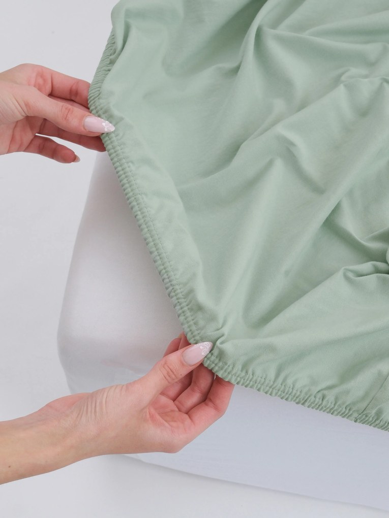 Jersey plachta s elastanom Deluxe 140 × 200 cm – šalviová