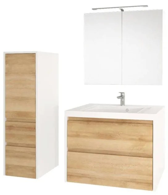 Mereo, Opto, kúpeľňová skrinka s umývadlom z liatého mramoru, 61x46x63 cm, biela lesklá, MER-CN910M