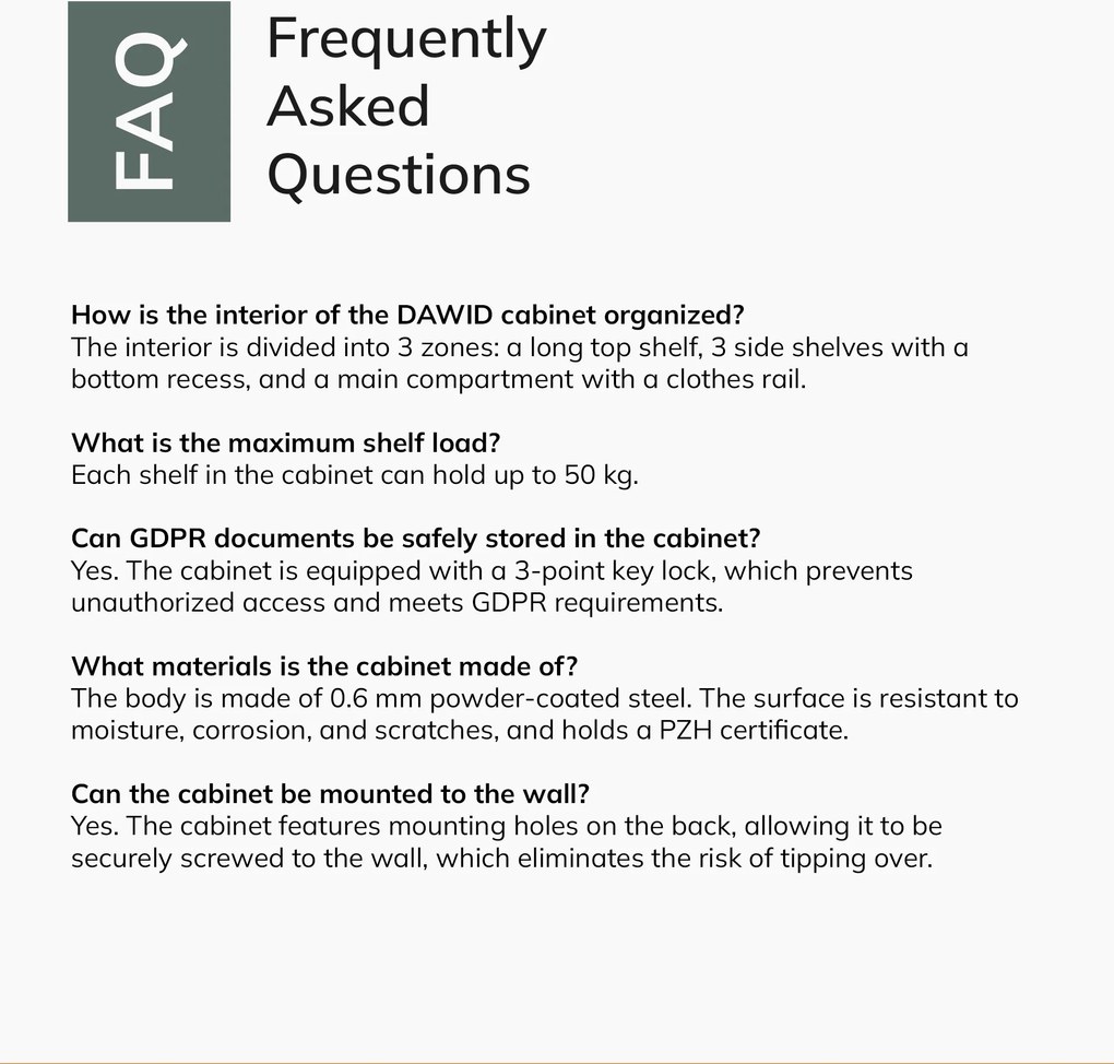 Uzamykateľná hospodárska skriňa sivá DAWID 900 x 1850 x 450 mm