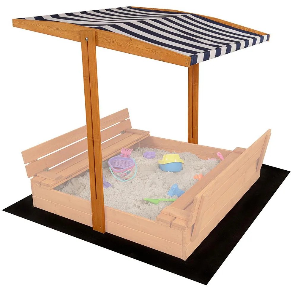 Strieška pre detské drevené pieskovisko Baby Mix 120x120 cm modré-biela