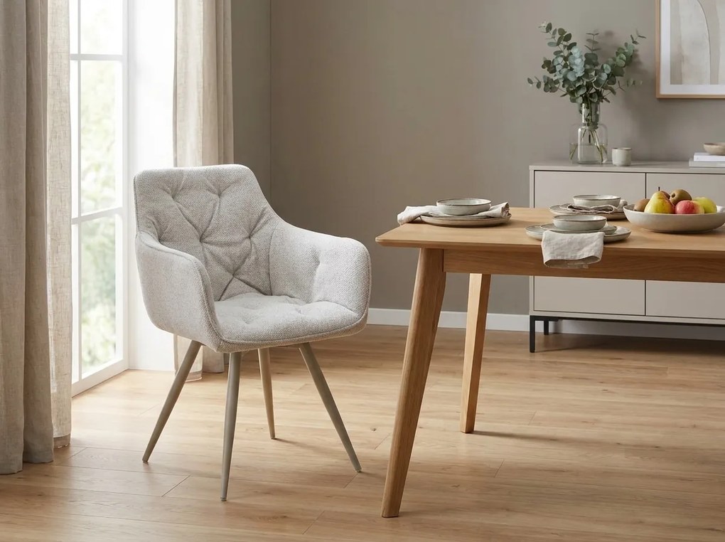 Otočné jedálenské kreslo MORIX, svetlo béžová/ kašmír