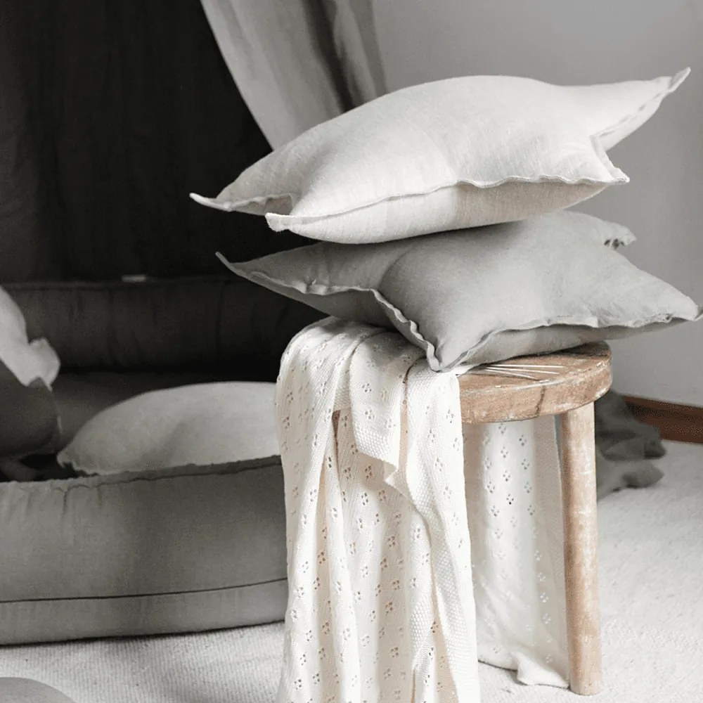 Ľanový vankúš hviezda olivová 50 cm