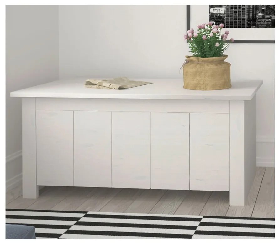 Biela truhlica z borovicového dreva 100x45 cm Bertram – Støraa