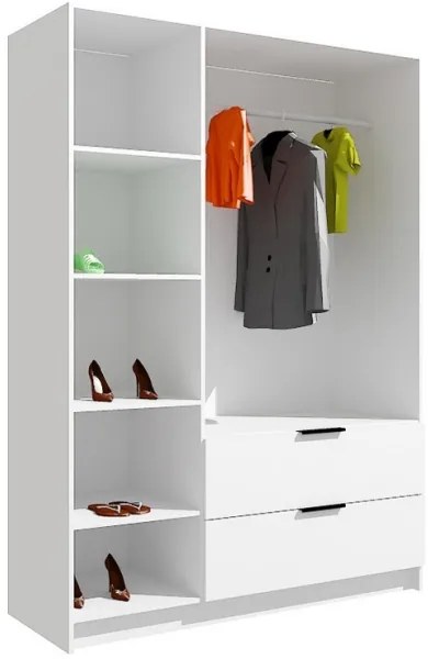 Šatníková skriňa so zrkadlom VISTA 150x215 cm dub artisan/grafit