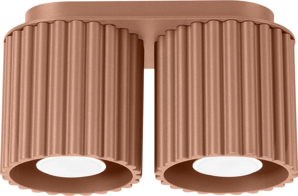 Stropné svietidlo Aura, 2x hnedé hliníkové tienidlo, (10 cm)