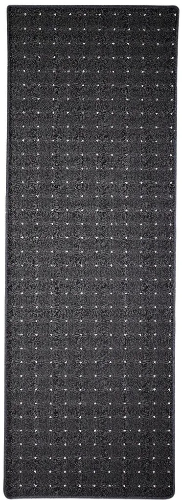 Condor Carpets, Koberec behúň na mieru Udinese antracit, šíre 50 cm, čierna, chodba / predsieň