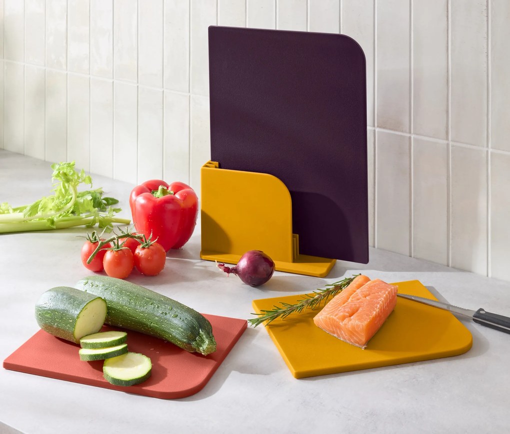 Dosky na krájanie s držiakom, 3 ks