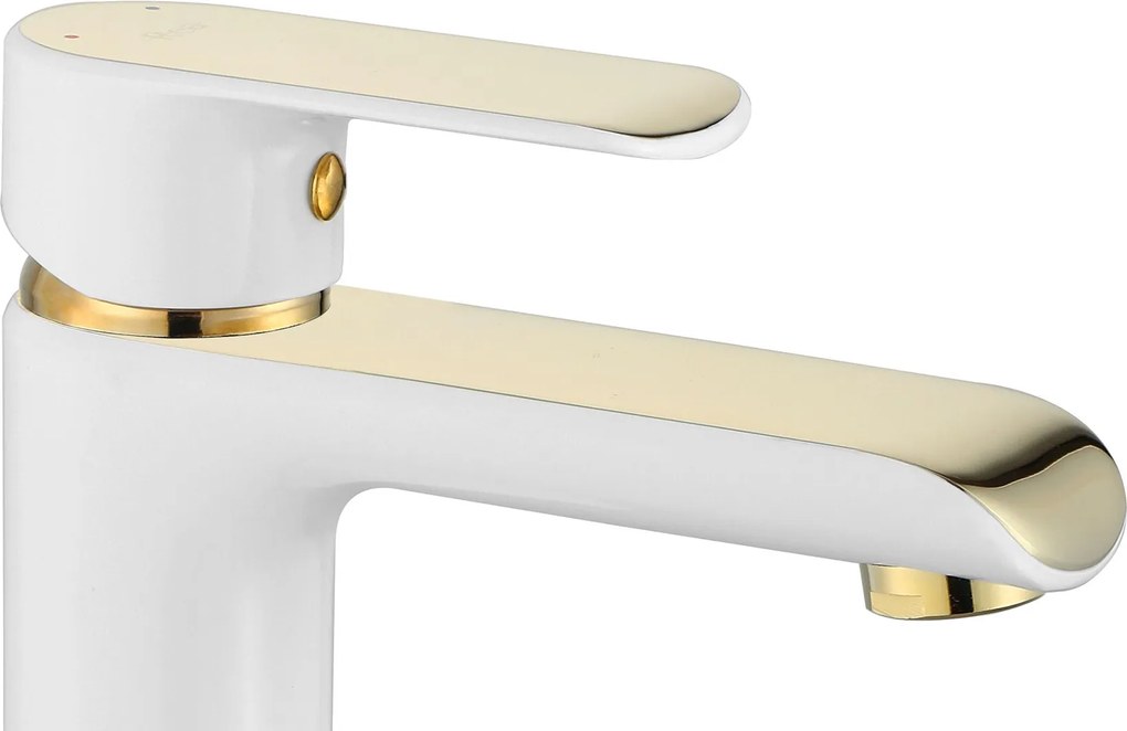 Rea Bloom - umývadlová batéria, biela-zlatá, REA-B9919