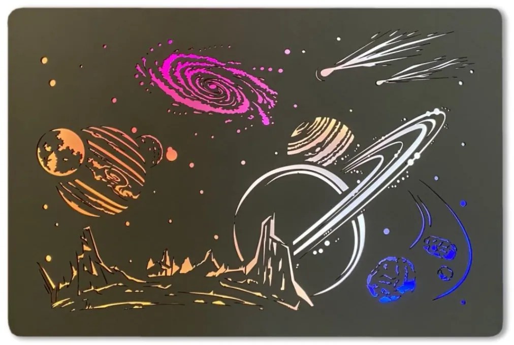 Svietiaci obraz Vesmír planéty RGB