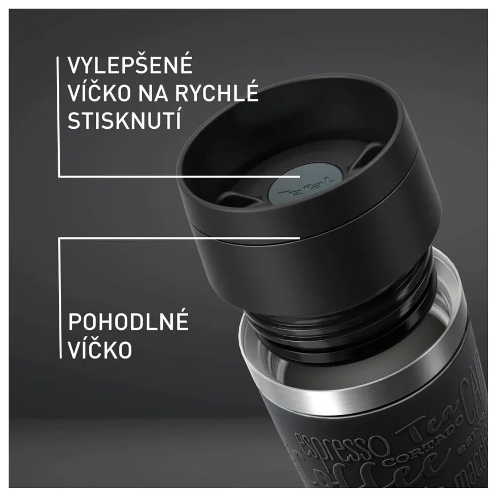 Čierny cestovný hrnček 360 ml – Tefal