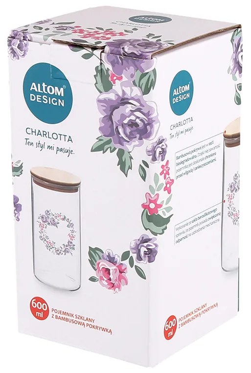 Altom Sklenená dóza Charlotta 600 ml, fialová