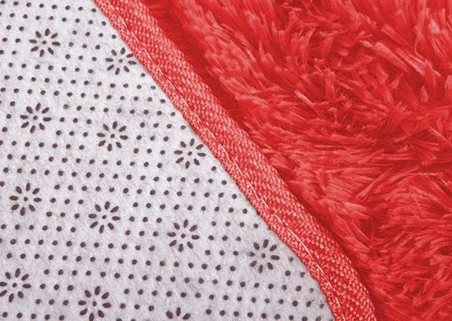 Protišmykový koberec SHAGGY červený