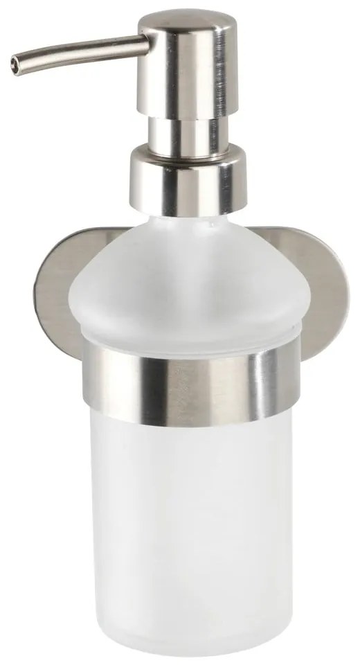 Samodržiaci sklenený dávkovač mydla v matne striebornej farbe 200 ml Orea – Wenko
