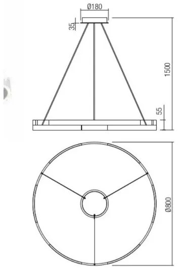 Redo 01-3175 - LED Stmievateľný luster na lanku CASTLE LED/45W/230V zlatá