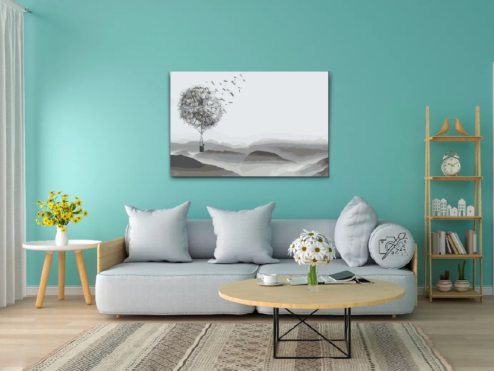 Gario Maľovanie podľa čísel Balón z púpavy Rozmery: 60 x 40 cm, Rámovanie: S vnútorným rámom
