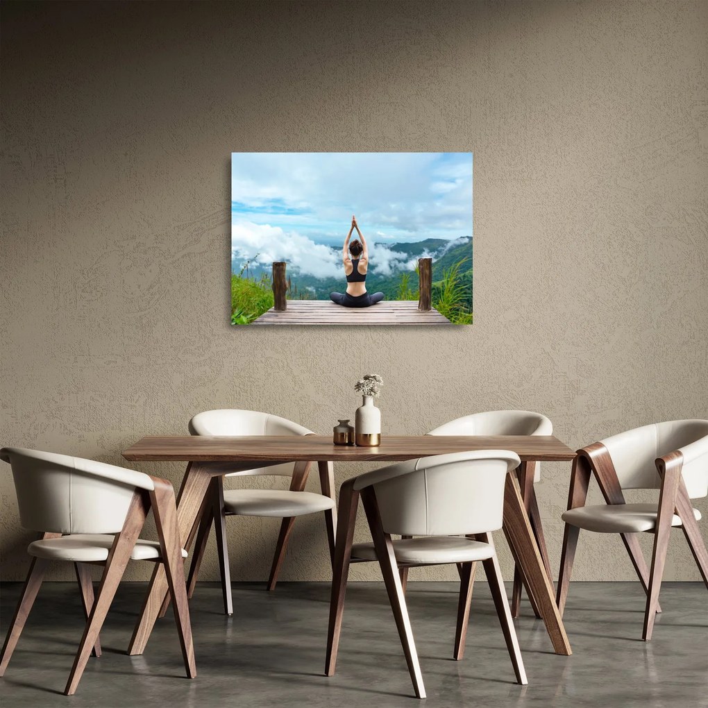 Sklenený obraz - Jóga (70x50 cm)