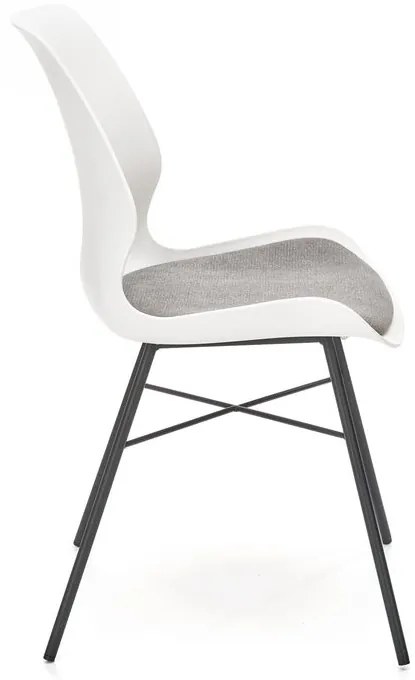 Halmar Jedálenská stolička K488, biela/sivá