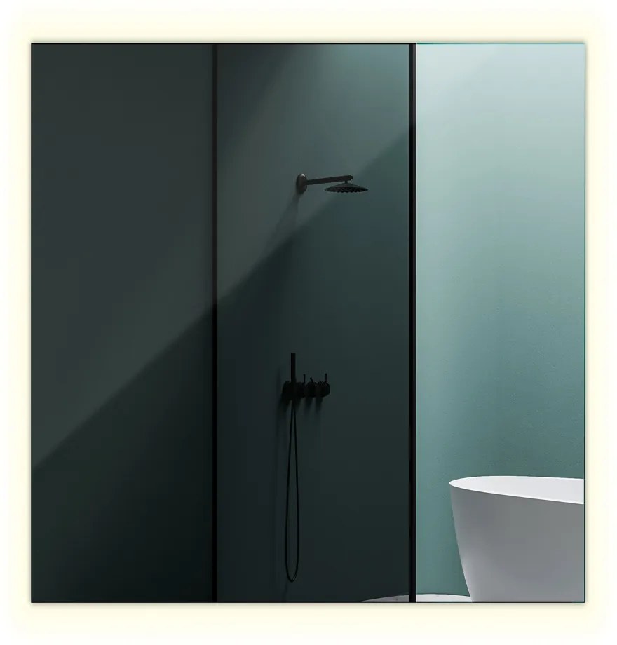 Podsvietene obdĺžnikové zrkadlo 50x50 cm Teplé svetlo (3000K)