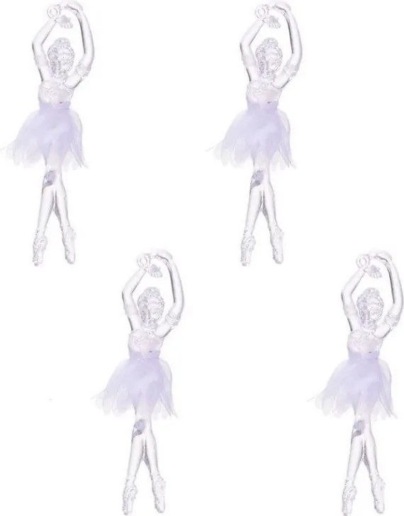 Set baletiek na stromček v bielej farbe, typ 3, 15 cm