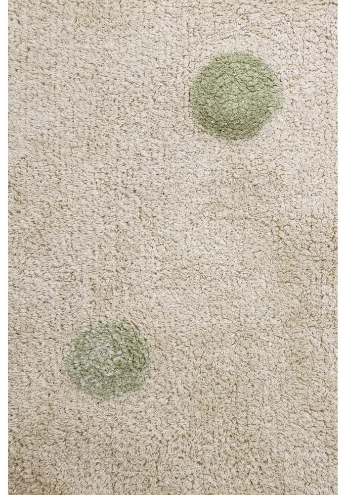 Kaki krémový prateľný ručne tkaný bavlnený detský koberec 120x160 cm Hippy Dots Olive – Lorena Canals