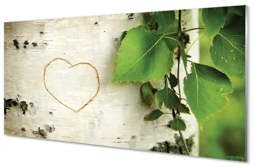 Obraz plexi Heart brezové lístie 120x60 cm