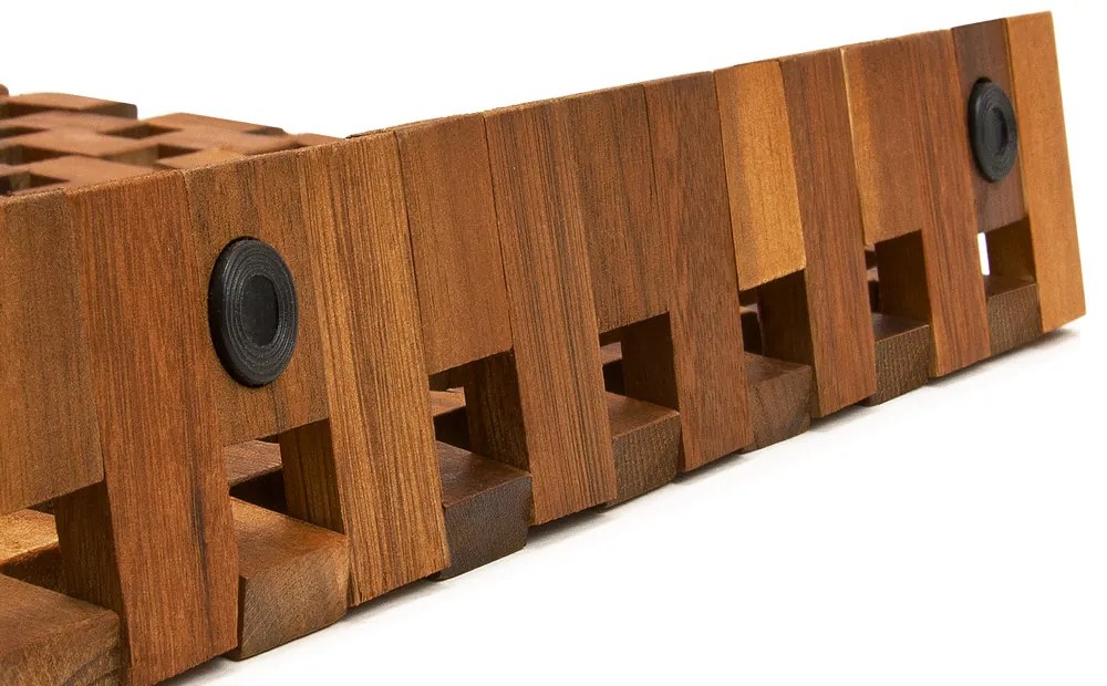 Kúpeľňová predložka CUBE, akáciové drevo 80x50x1cm, hnedá Casaria