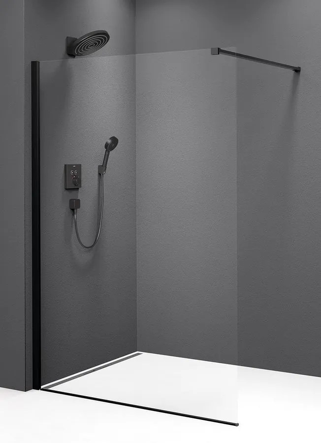 Polysan Polysan, MODULAR SHOWER ČIERNA stena na inštaláciu na múr, jednodielna, 800 mm, MS1-80B