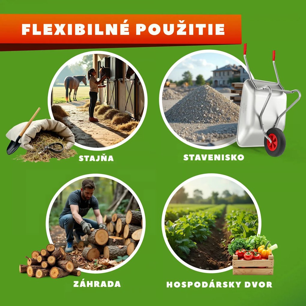 Fúrik LARRY pozinkovaný, max. kapacita 80l/100kg, strieborná/čierna Gardebruk