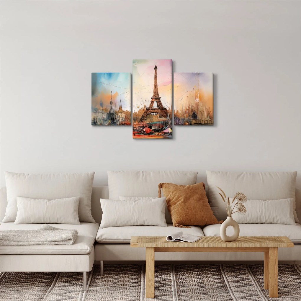 Obraz - Maľba Eiffelovej veže (90x60 cm)
