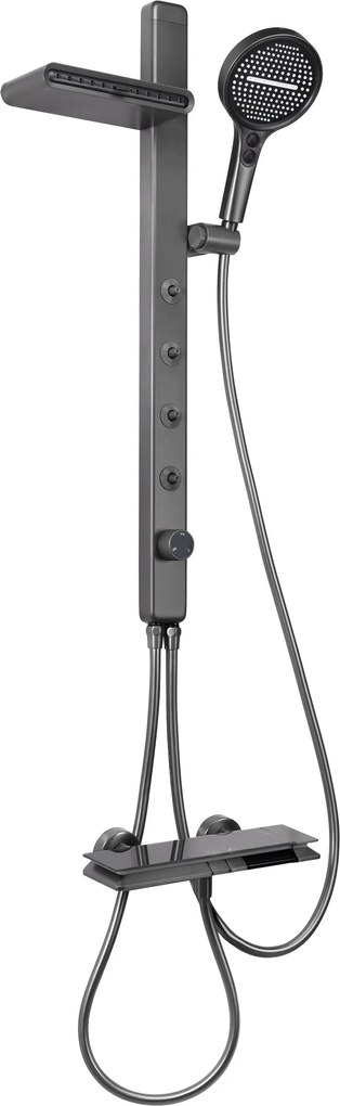 Rea Karl, LED termostatický sprchový set, grafitová, REA-P4880